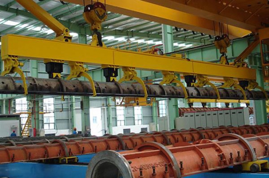 回转型管桩生产线的平面布置方案对比